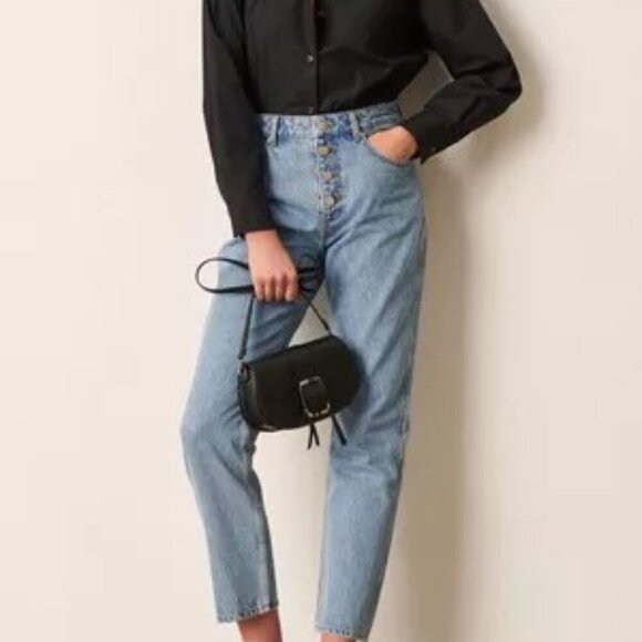 NWT ba&sh Amber Highrise Straightleg jeans - Light Denim Size - Small-1/US4 - Picture 1 of 10